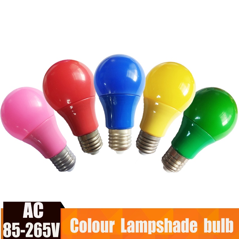 Lot de 5 ampoules LED E27 multicolore globe PARTY BULB COLOR H7cm