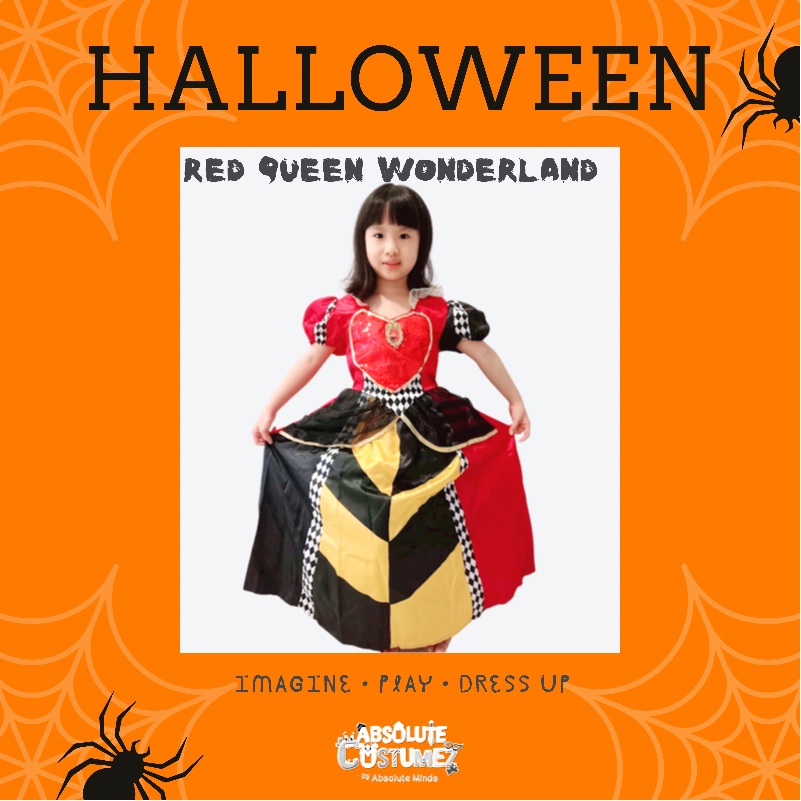 SG Local Seller Halloween Wear Red Queen Wonderland Kids Costumes Shopee Singapore