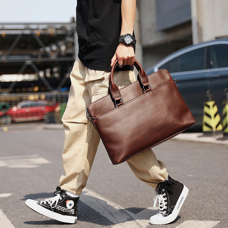 Mens leather hot sale business satchel