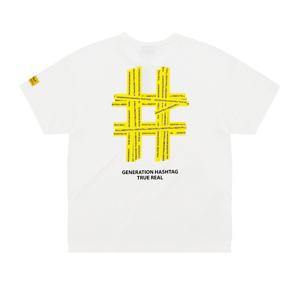 BEENTRILL] Taping Hashtag Overfit Short Sleeve T-shirt