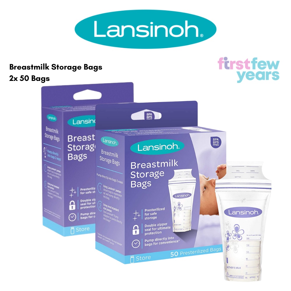 Lansinoh Breastmilk Storage Bags Pre-Sterilized - 50 ct box