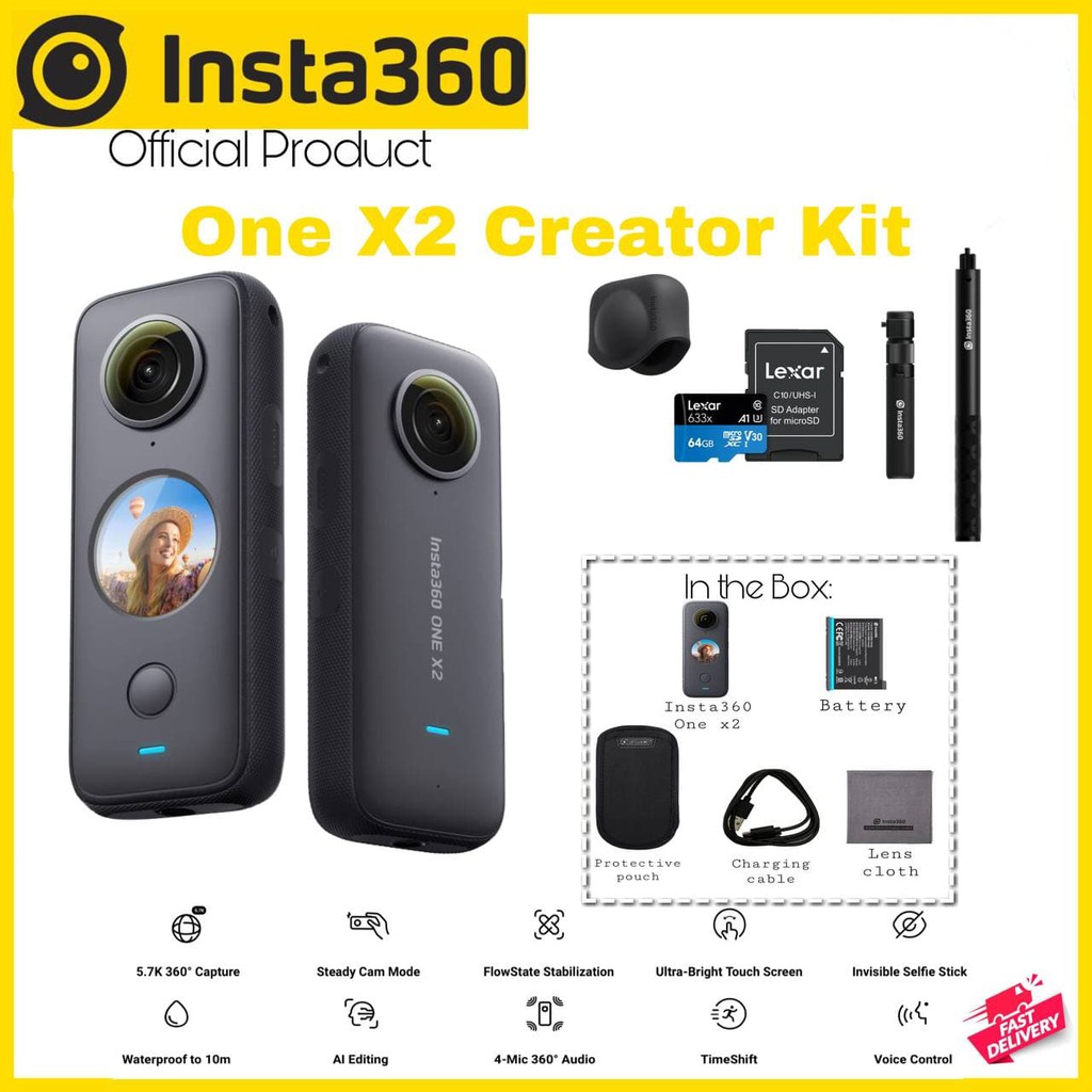 Insta360 One x2 Action Camera Creator Kit (1 Year SG Warranty)(SG