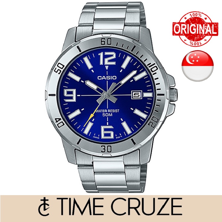 [Time Cruze] Casio MTP-VD01 MTP-VD01 Analog Quartz Stainless Steel Blue ...