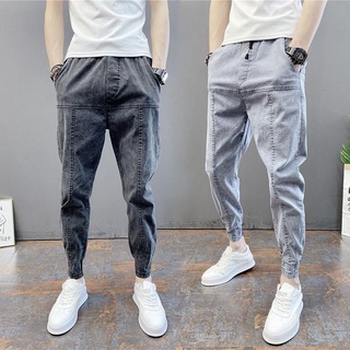 Summer Ankle-Length Pants Men Stretch Casual Slim Fit Elastic