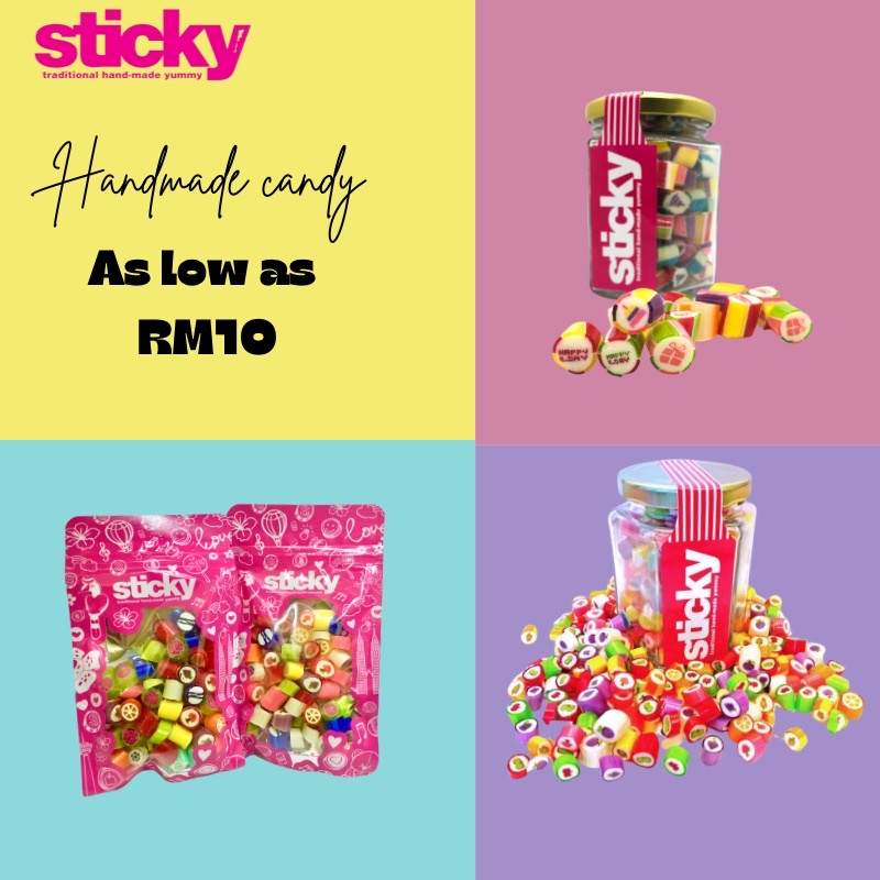 Sticky Candy Mix Rock Gula Gula Viral Sweet Fruits Flavours Handmade Set Happy Birthday Hadiah 4543