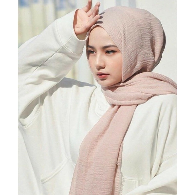 Pashmina Crinkle Shawl Hijab Lavanya Azara | Shopee Singapore