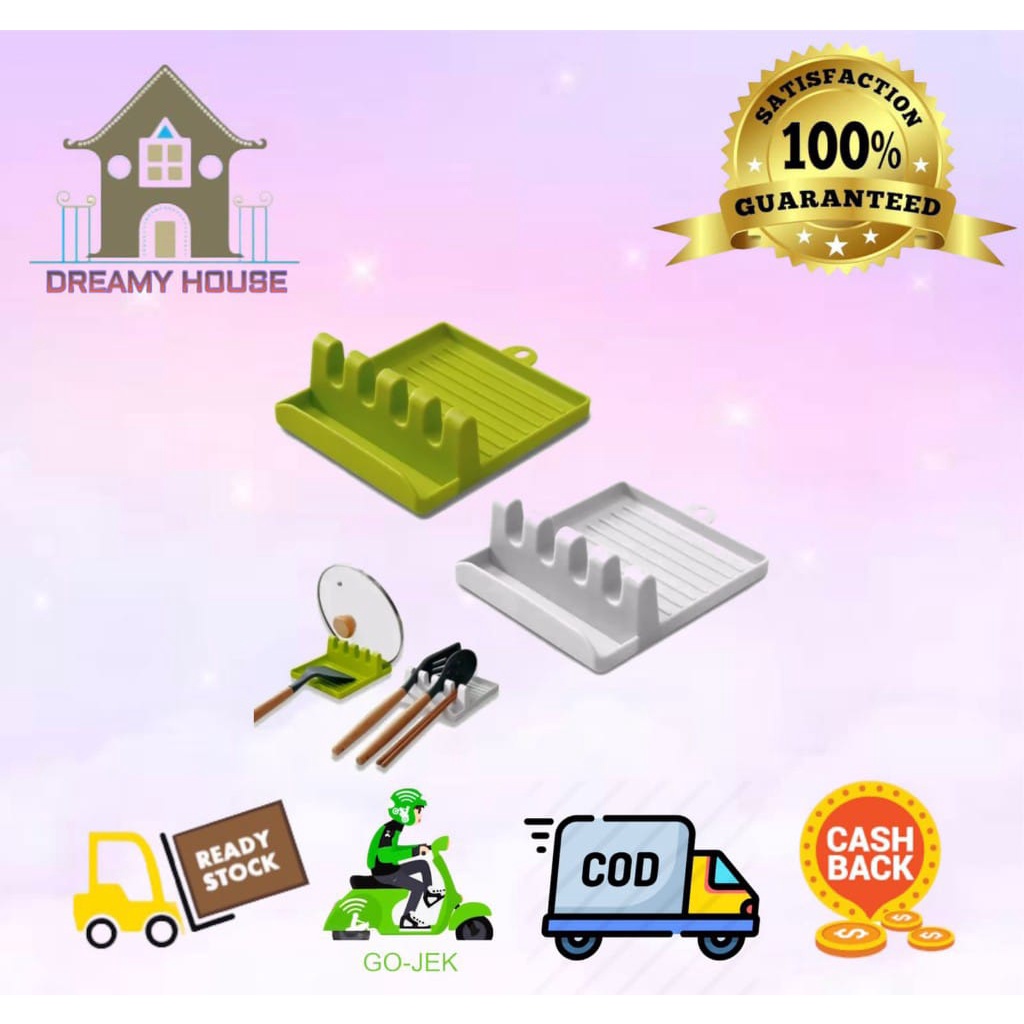 Dreamyhouse Tatakan Spatula 4 Sekat Portabel