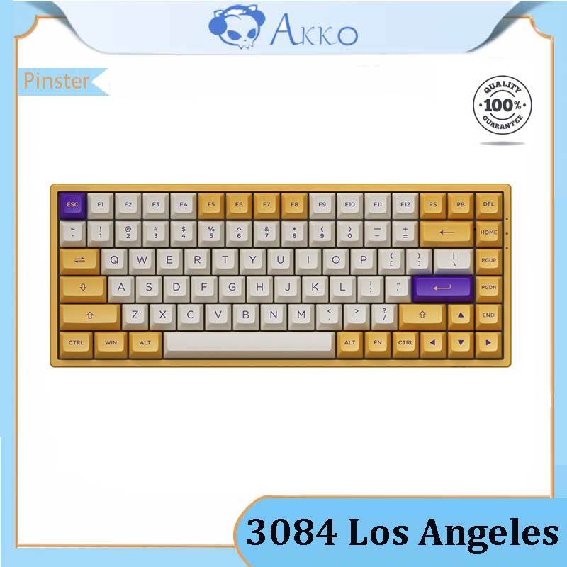 AKKO Los Angeles LA mechanical keyboard game typing 84-key PBT ...