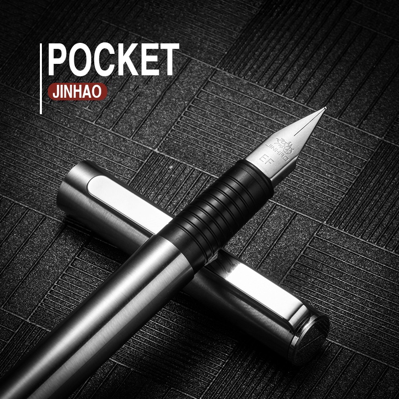 PenLab Jinhao 65 Fountain Pen Matte Black All Steel Barrel Extra Fine ...