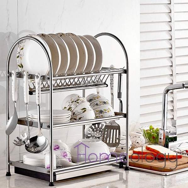 Stainless Steel Dish Rack Kitchen Storage Shelf Drainer Tray Dryer Sink ...