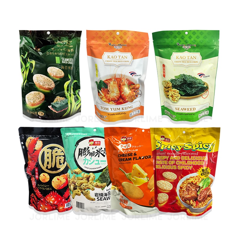 Variety Of Rice Crackers Thai Seaweed Crispy Baby Individually Packaged