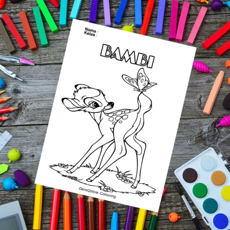 Bambi Theme Children's Coloring Paper/Drawing Paper (10 Sheets ...