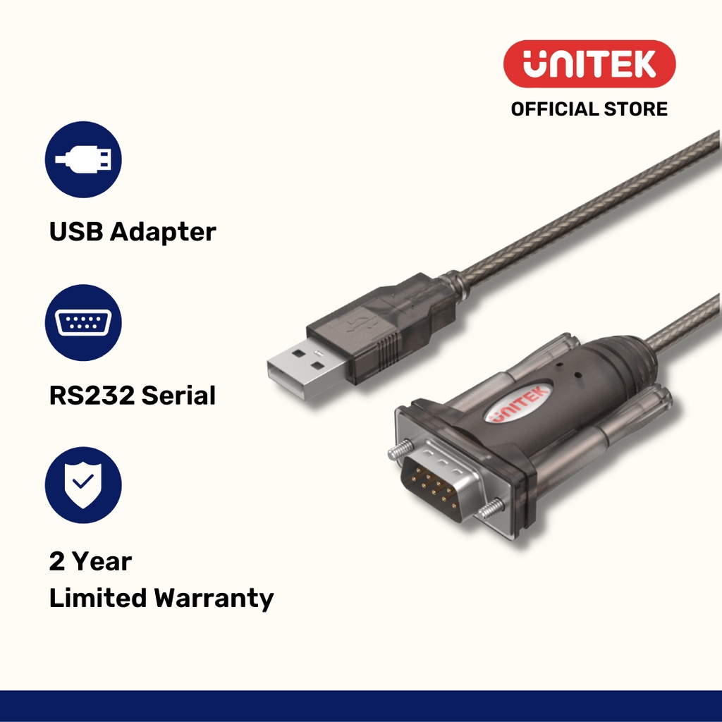 Unitek USB / USBC to Serial Adapter Cable Y105 / Y1105K Shopee