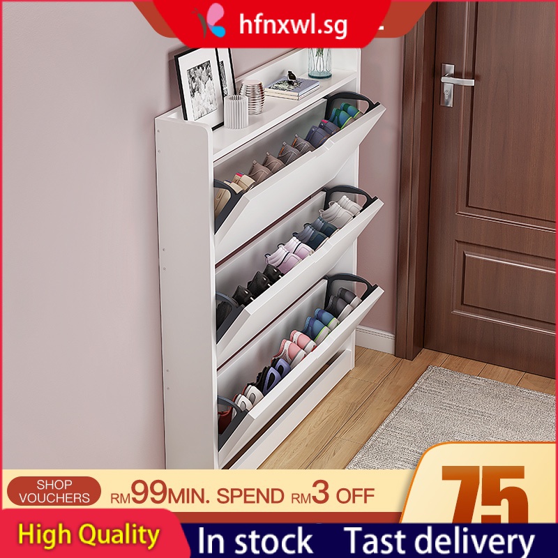 Slim type shoes cabinet wooden shoe rack storage modern style large ...