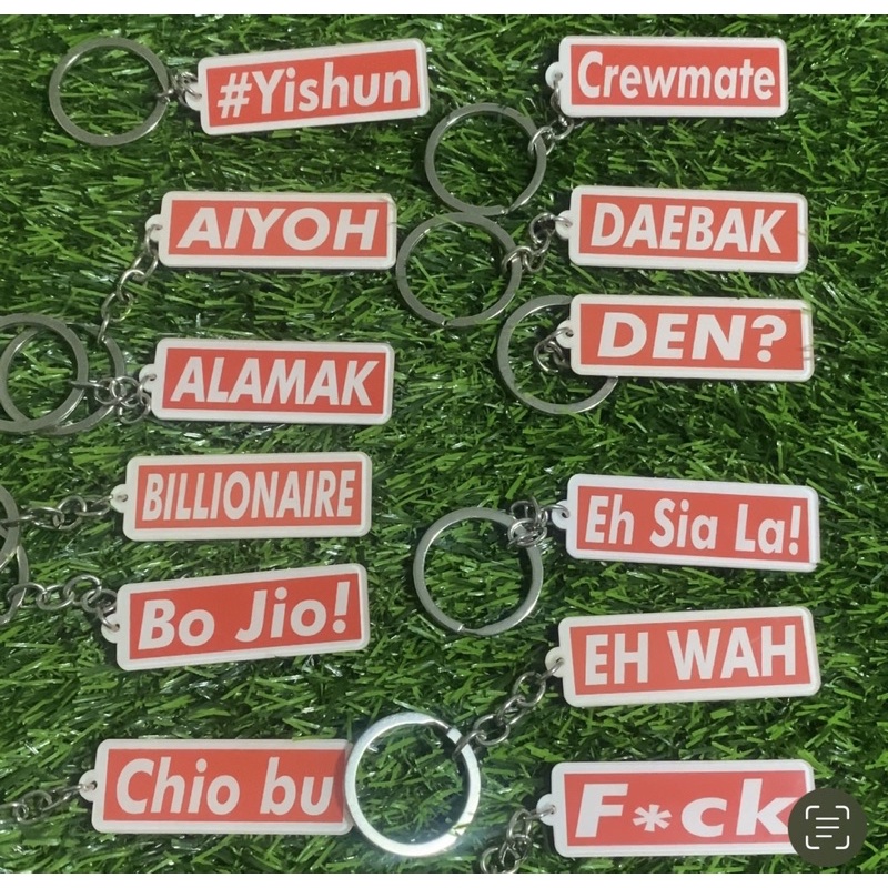 Keychain Singapore Style Funny Trendy Slang Local SG Key Chain Musibot
