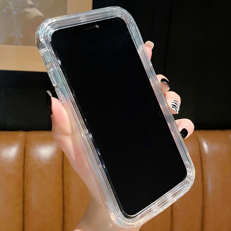 Transparent Thickened Drop-Resistant Case compatible for Iphone 14 13 12 11 12pro pro max Xsmax Liquid Silicone 7 8P PLUS Protective Case Back cover