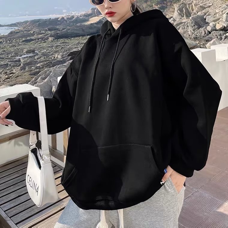 Men's fashion casual Korean hoodie Solid color Oversize loose