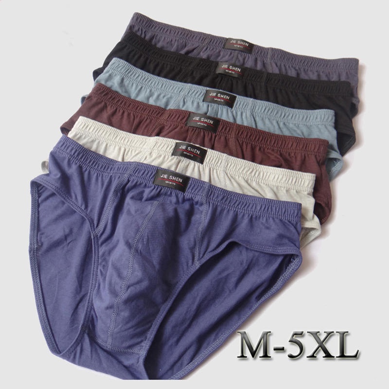 5 Pcs Men Plus Size Cotton Underwear Boxer Briefs Underpants