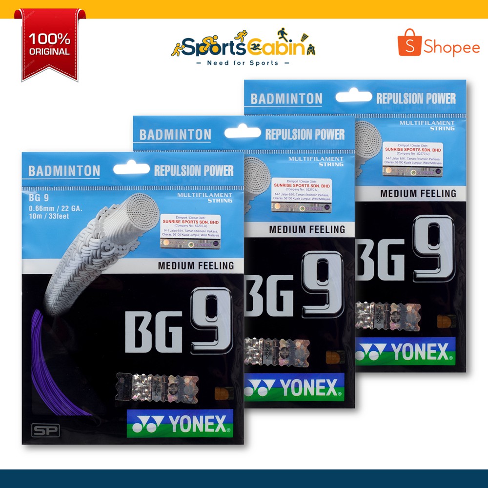 Badminton String Yonex BG9 Yonex Sunrise Shopee Singapore