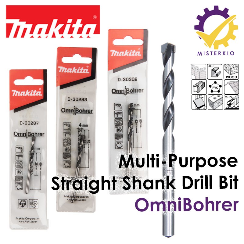 Makita MultiPurpose Drill Bit, For Concrete, Brick, Wood, Aluminum