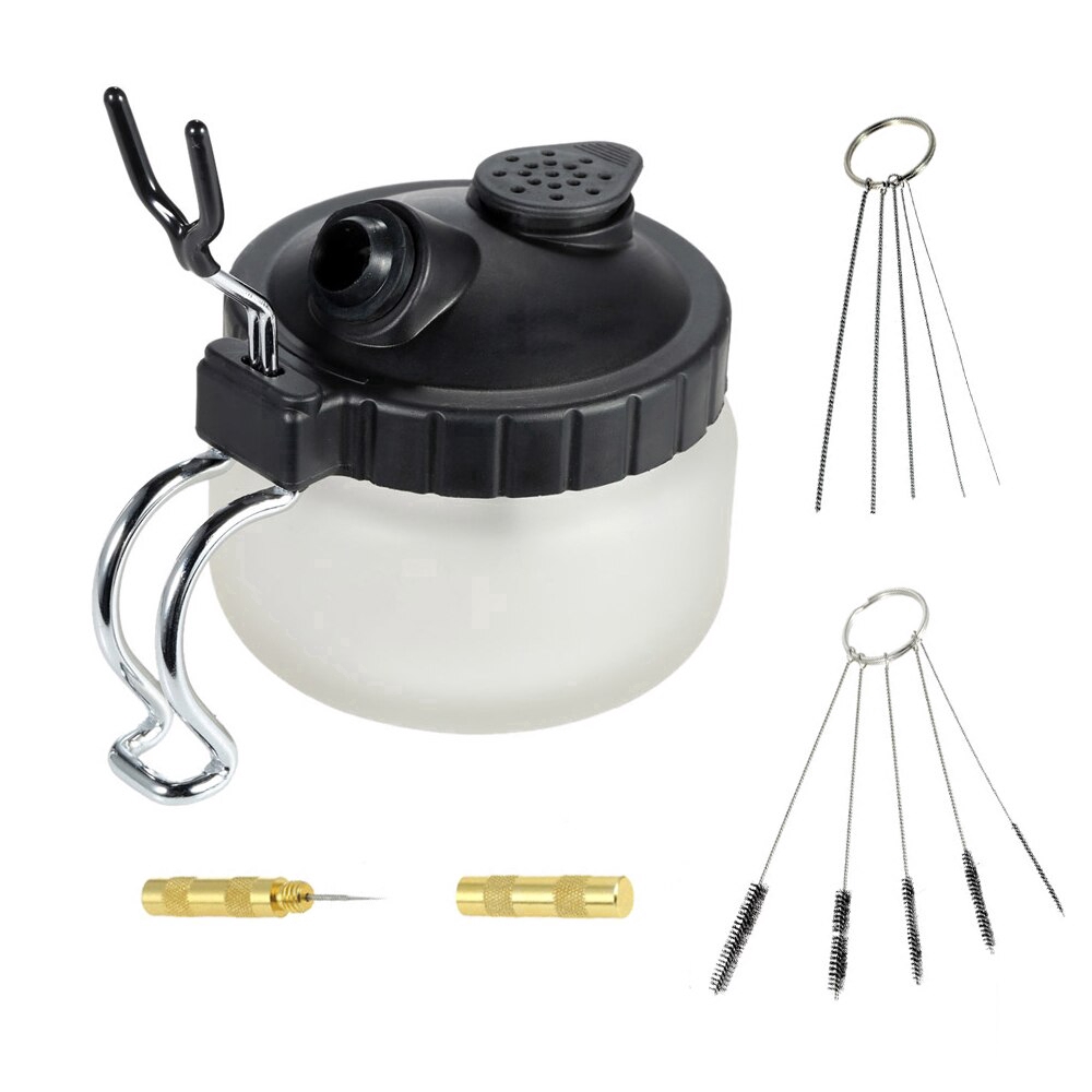 Airbrush Glass Cleaning Pot Kit Airbrush Cleaning Jar Bottle with