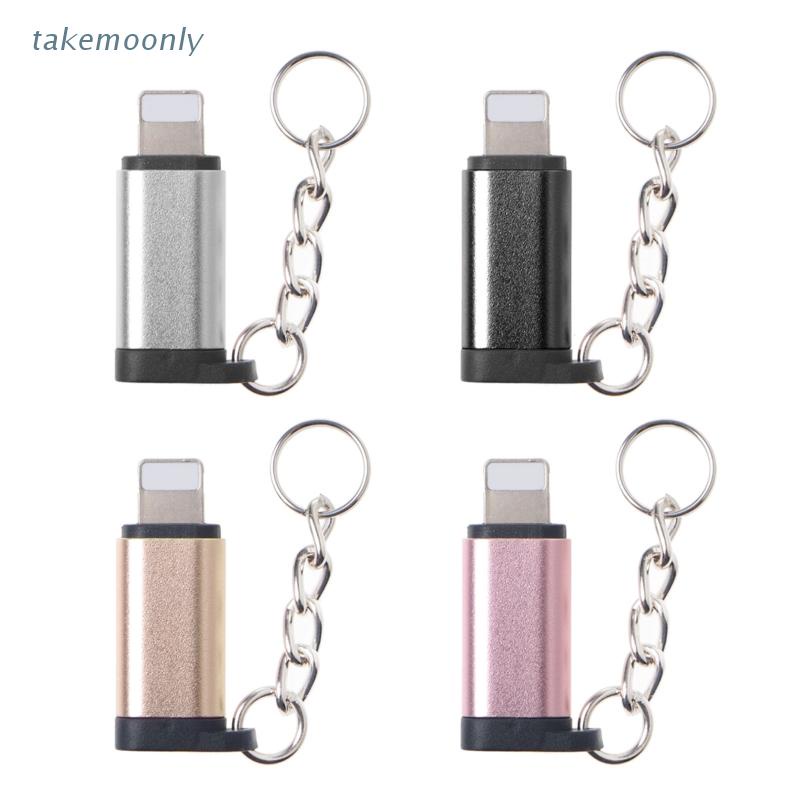TAK Type C Female To Lightning Male Converter Adapter Key Chain For iPhone iPad iPod