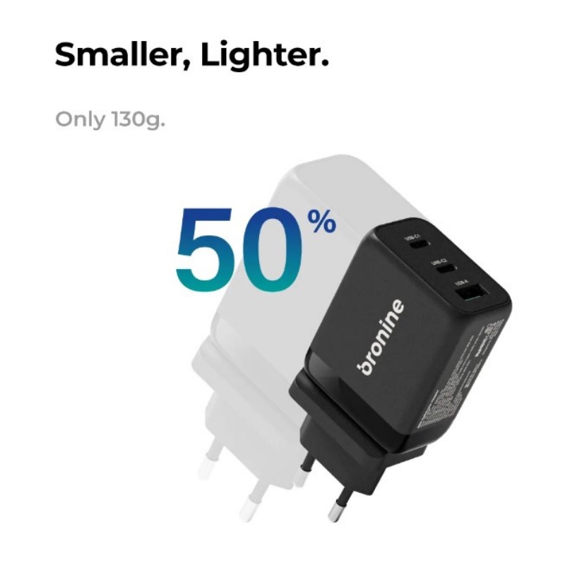 bronine 65W GaN 3 Port USB Charger - (12 Months Warranty) | Shopee ...