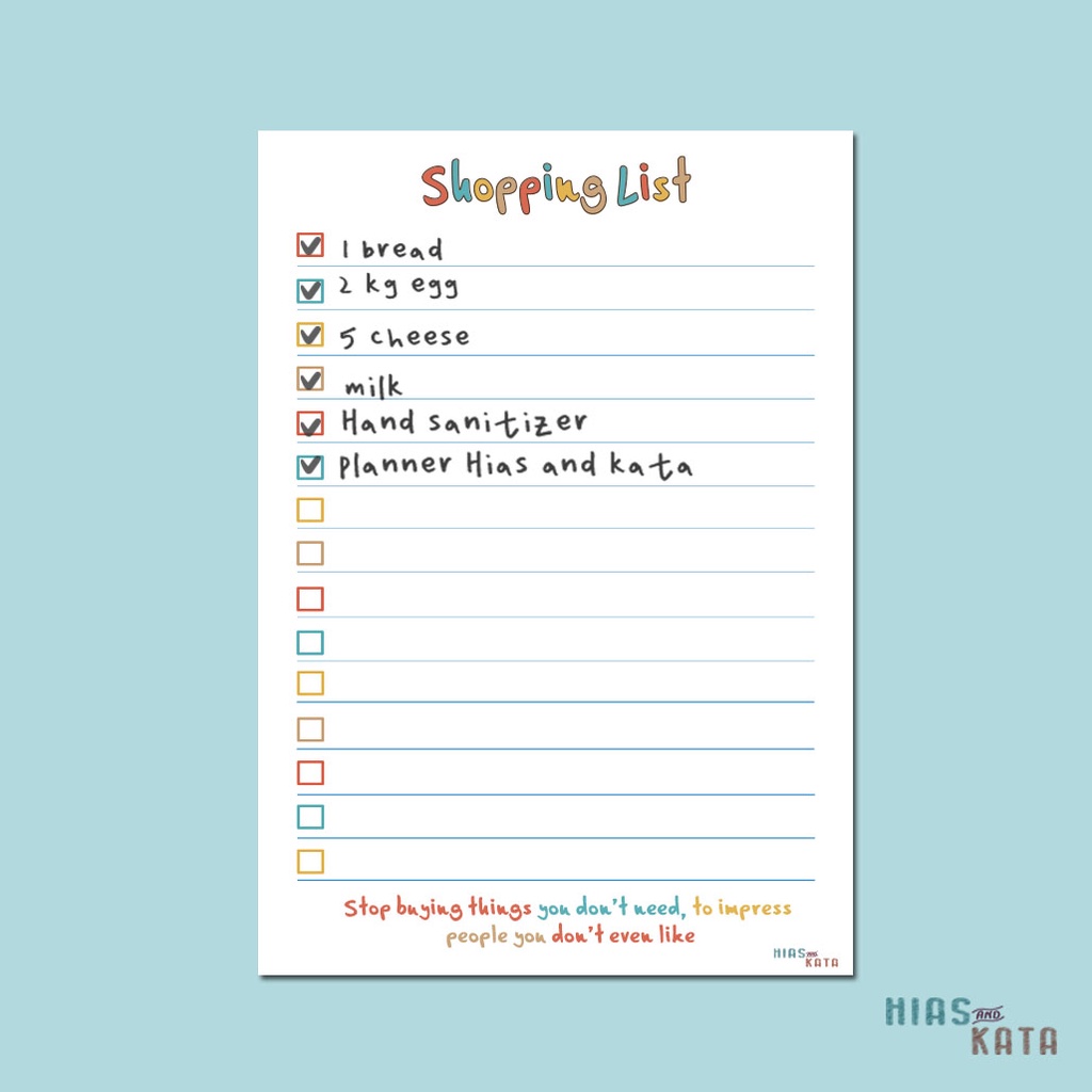 Magnetic Planner shopping list grocery list checklist size A5 notebook ...