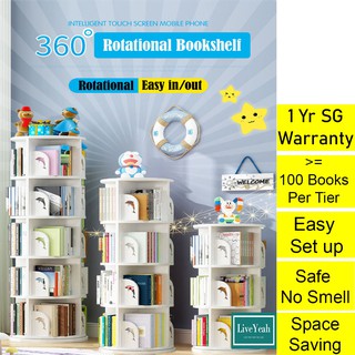 Mobile Bookshelf, 3 Tier Removable Rotating Newspaper Storage Rack Magazine  Stand with Wheels, Multfunctional Bookcase for School, Classroom, Home