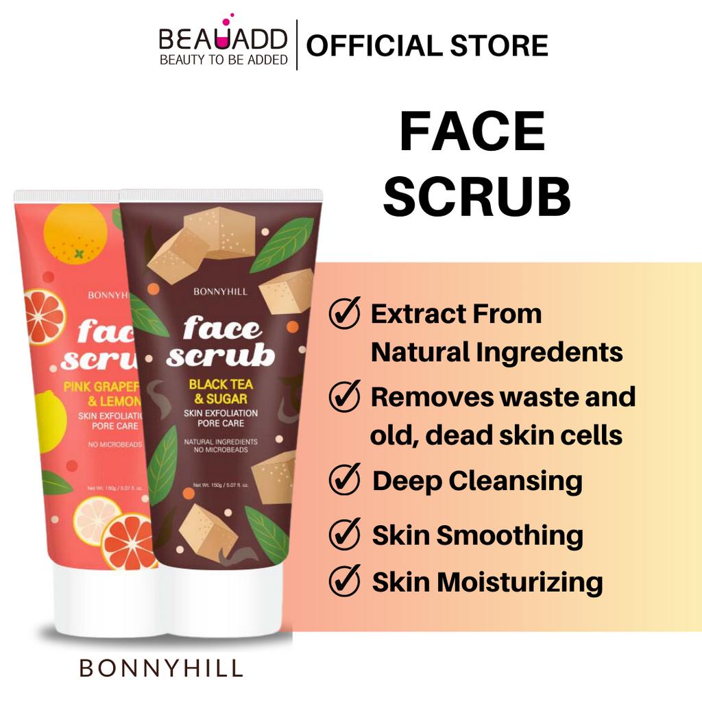[BONNYHILL] FACE SCRUB BLACK TEA & SUGAR, PINK GRAPEFRUIT & LEMON 150GR ...