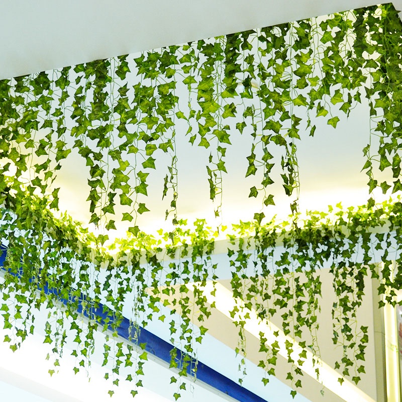 100cm Artificial Lvy Vine Leaf Garland Plant Fake Creeper Grape Green Leaf Ivy For Home Garden Party Rattan String Wall Decor