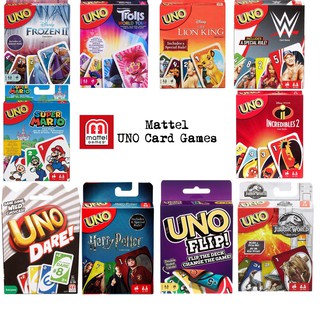 UNO Party Pack of 4 Card Games for Kids & Adults Featuring UNO, DOS, UNO  Flip & UNO Dare 