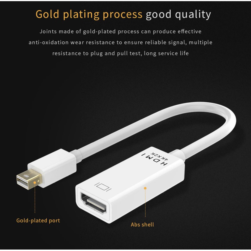 4K Mini DisplayPort To HDMI Converter Thunderbolt Cable Macbook Pro Air ...