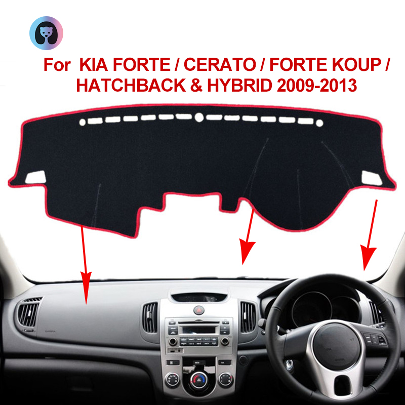 Black Dashboard Cover Mat For Kia Forte 2015-2017 – LHD, Anti-Glare DashMat Sun Shield 2 thumbnail image