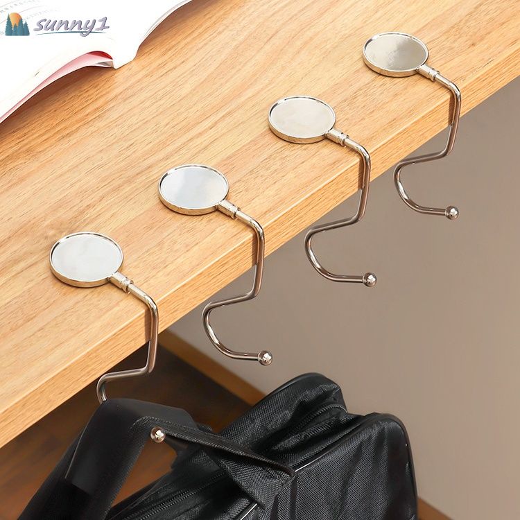 Table Hanging Bag Hook Portable Foldable Student Schoolbag Hook Side ClipOn HandsFree Bracket