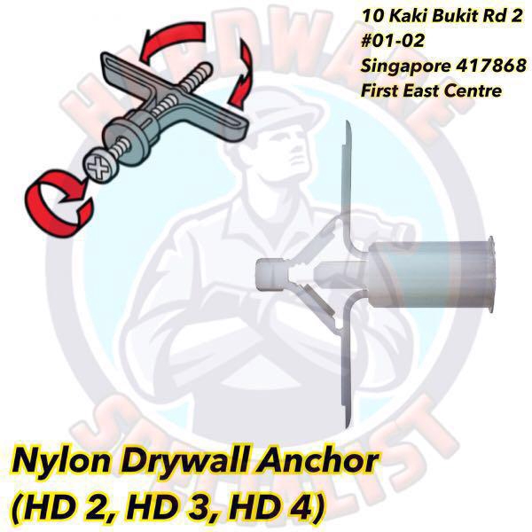 Nylon Drywall Anchors / Butterfly Wall Plug (HD 2, HD 3, HD 4) Shopee