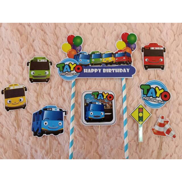 Tayo topper cake topper and birthday decoration pudding topper | Shopee ...