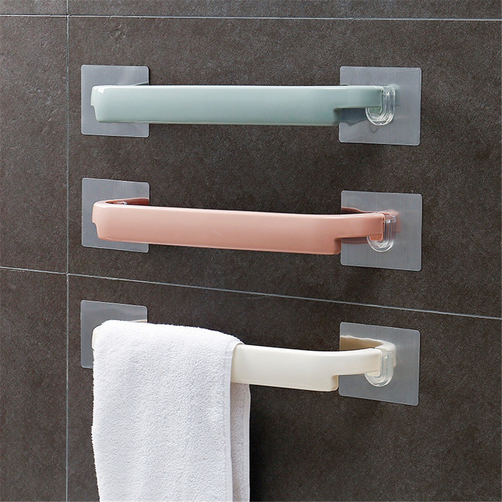 Self-adhesive Towel Holder Rack Wall Mounted Towel Hanger Bathroom ...