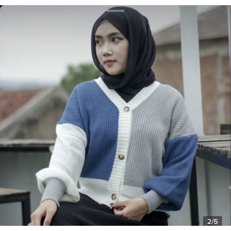 THREE COLORS TWIST CARDIGAN | CARDY KNITTING MIX COLOR COMBINATION ...