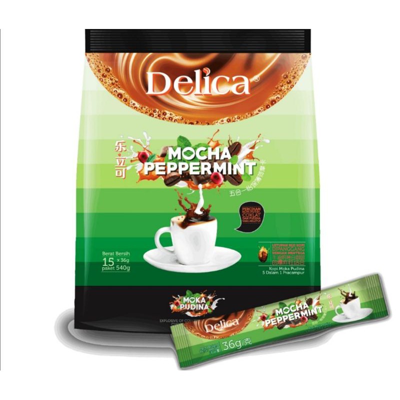 Delica Instant White Coffee Mocha Peppermint 【15sachet x36g】 | Shopee ...