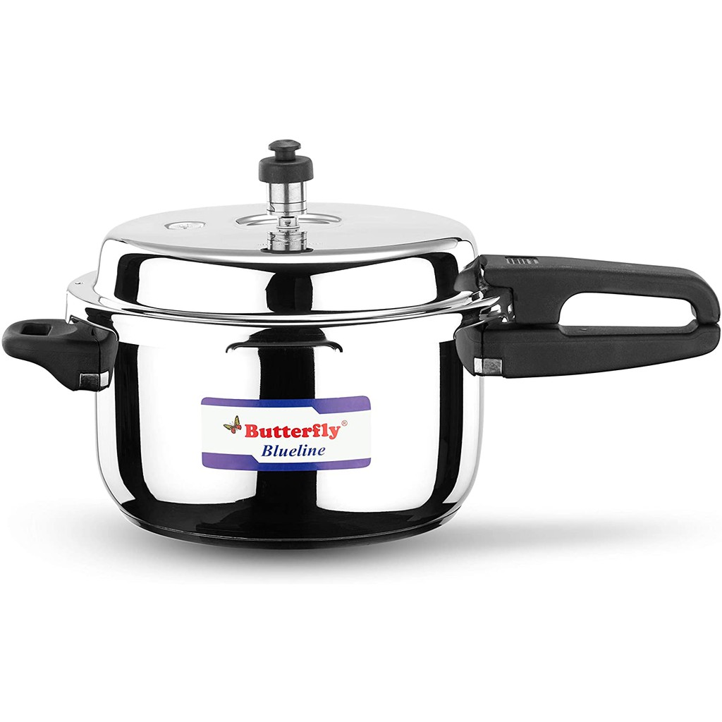 BUTTERFLY BLUELINE STAINLESS STEEL PRESSURE COOKER 2 L 3 L 4.5 L 5 L 7.5 L 10 L 1 YR SG WARRANTY