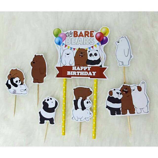 Topper We Bare Bears Birthday Topper Pudding Topper Cake Topper ...