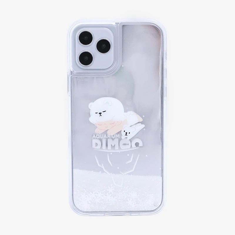 POP MART Dimoo Aquarium Series Polar Bear Quicksand Mobile Phone Case iPhone 12