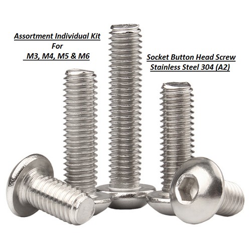 Socket Button Head Screw Stainless Steel A2 (304) - Assortment ...