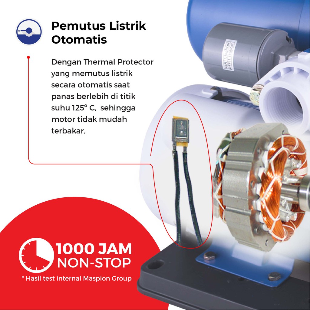 Maspion Water Pump Mesin Pompa Air Otomatis MWP-128 BAT - Gambar 4