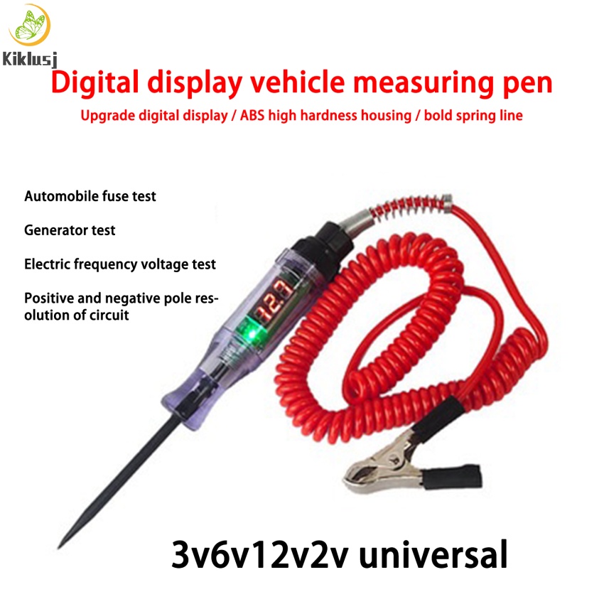 6V 12V 24V DC Car Truck Voltage Circuit Tester Digital Display Long