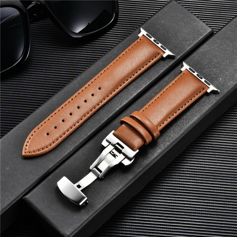 Mens leather apple hot sale watch strap