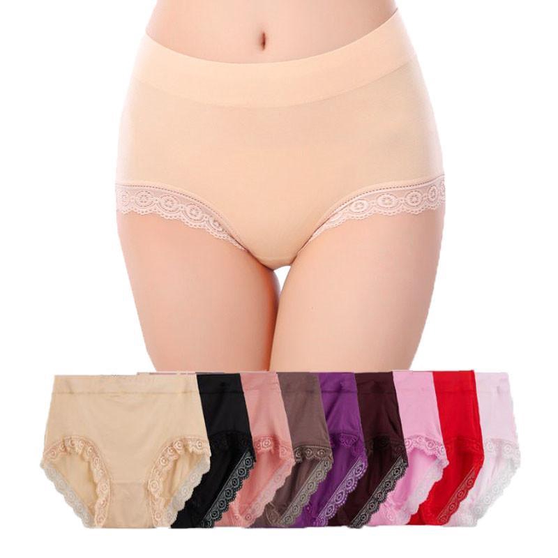 Breathable Cotton Lace Panties For Women Seamless Plus Size