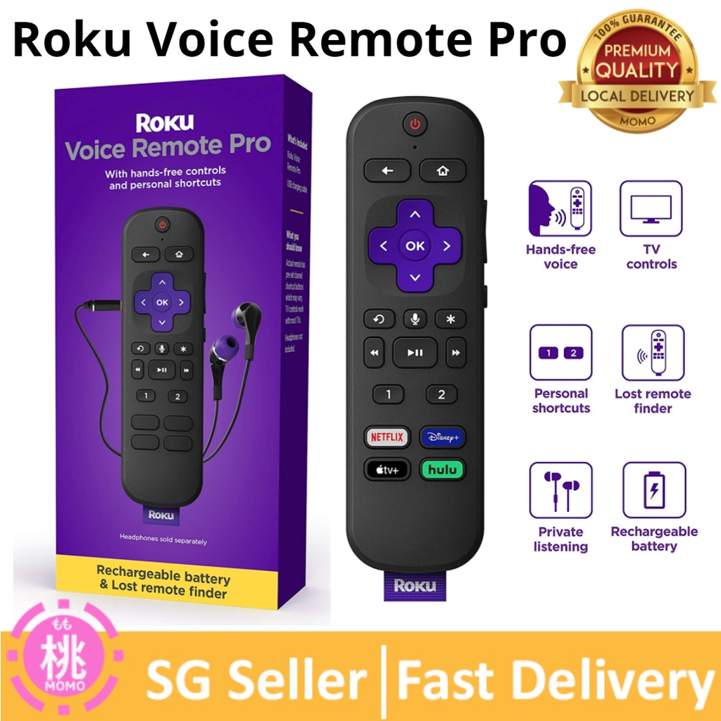 Roku Voice Remote Pro / Roku Remote Rechargeable voice remote with TV ...
