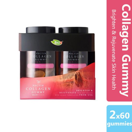 Bioplus Pectin Collagen Gummy 3g 2x60s (2 BOTTLES) | Shopee Singapore